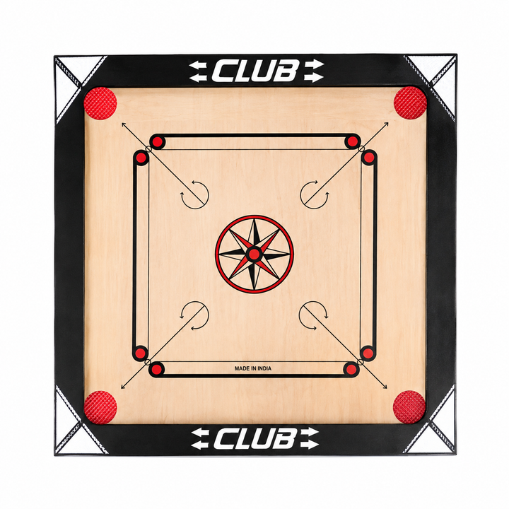 20 Inch Wooden Carrom Board | Indoor Family Board Game with Corner Pockets