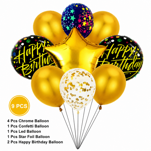 9 Pcs Decoration Foil Balloon Set