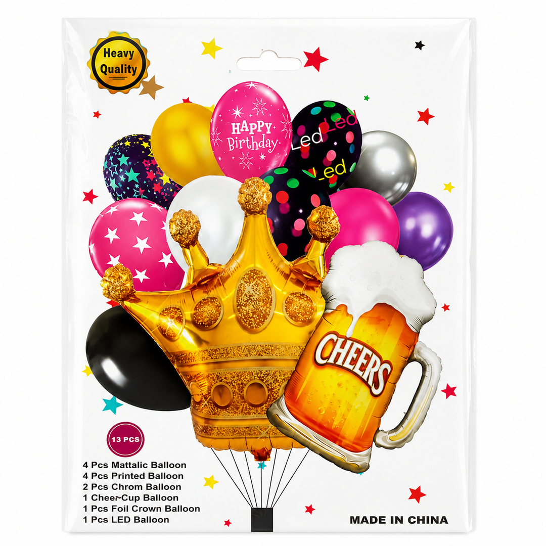 13 Pcs Decoration Foil Balloon Set