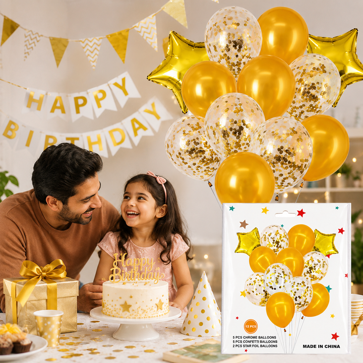 12 Pcs Decoration Foil Balloon Set
