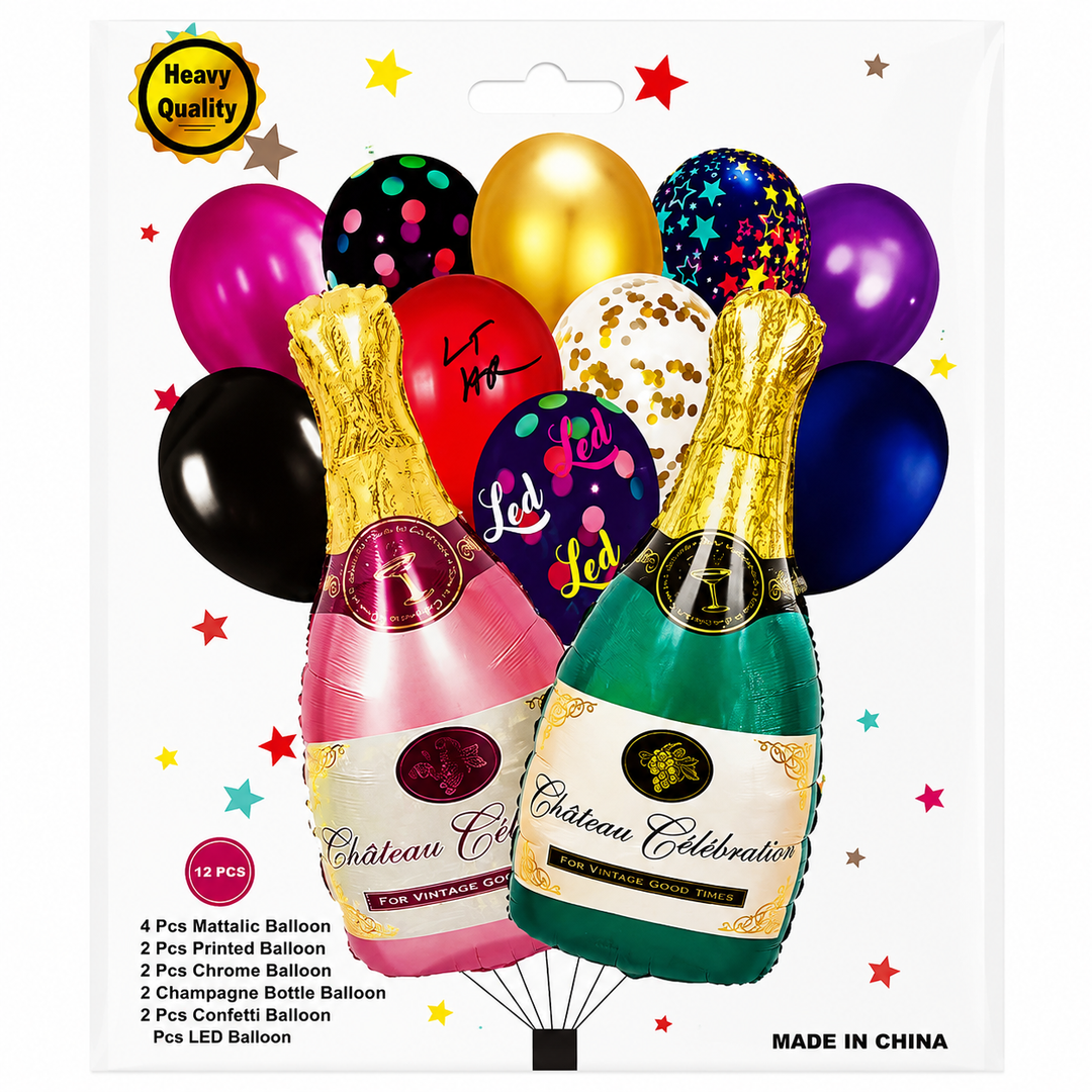 12 Pcs Decoration Foil Balloon Set