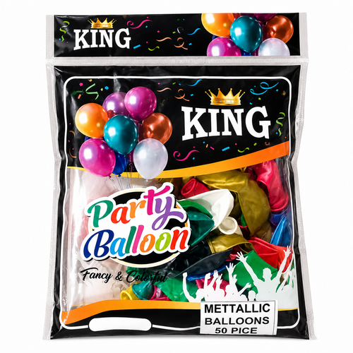 Metallic Balloons 50 Pieces | Party Decoration Balloons | Assorted Colors
