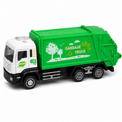 Realistic Simulation Diecast Garbage Truck Toy | 1:55 Scale