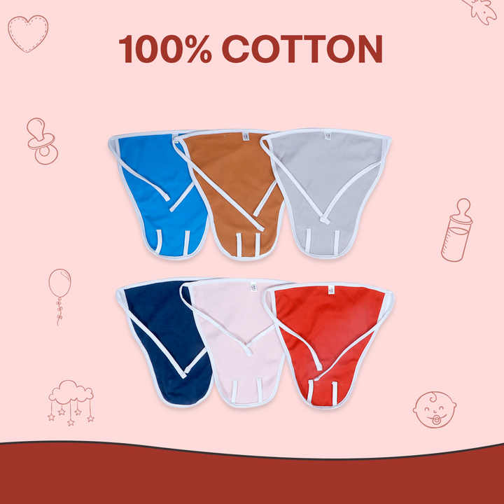 Zikku Washable Cotton Cloth Nappies for Newborn (Pack of 6) | 0-6 Months