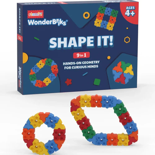 Stemplay Labs 9 In 1 Wonderbricks Building Kit | Shape It (4-6 Years)
