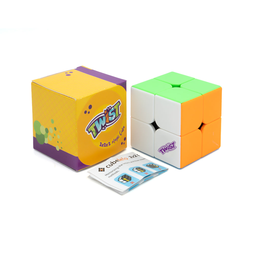 Twist 2x2 Speedcube | Stickerless Cube for Kids & Adults | Magic Speedy Stress Buster Brainstorming Puzzle (Multicolor)