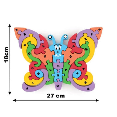 Butterfly A to Z Puzzle - Educational Wooden Alphabet Puzzle & Learning and Stacking Toy - (26 Pieces)