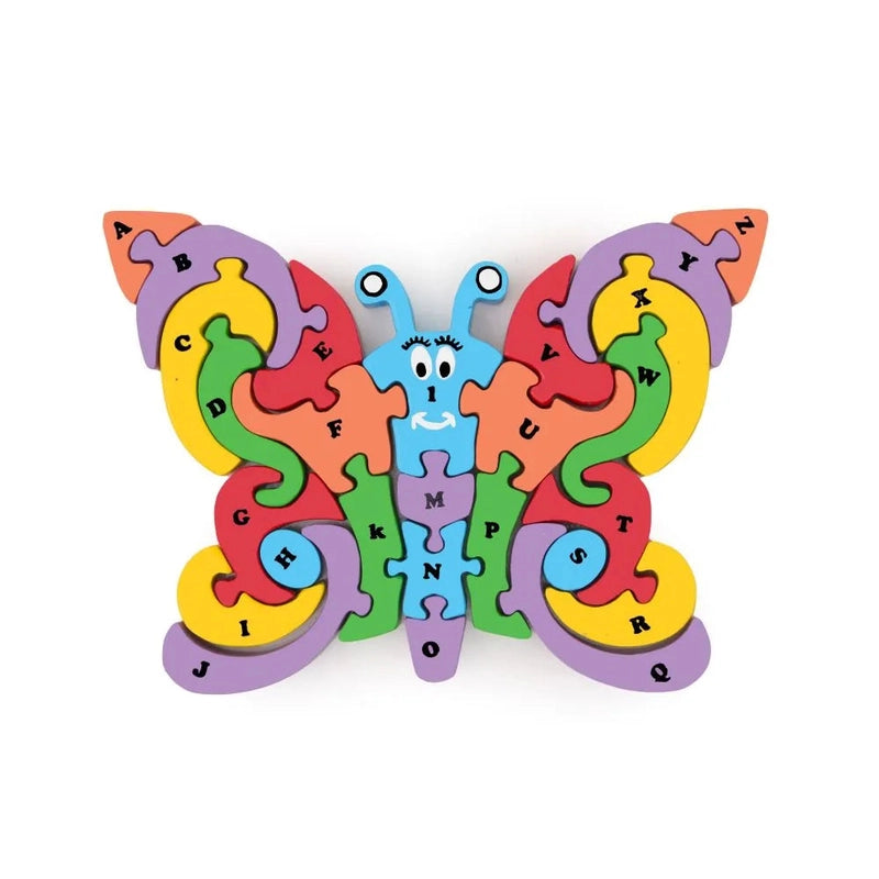 Butterfly A to Z Puzzle - Educational Wooden Alphabet Puzzle & Learning and Stacking Toy - (26 Pieces)