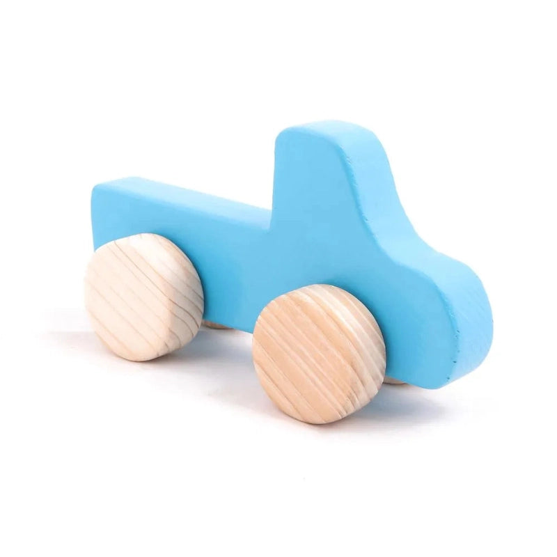 Combo - Wooden Push Toy Taxi, Pick-up Car, Van and Truck  (4 Pieces)