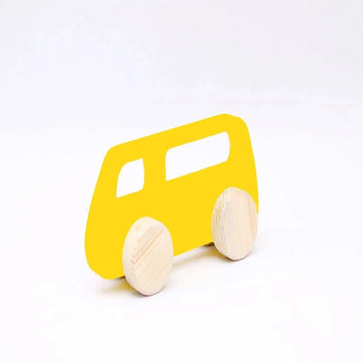 Combo - Wooden Push Toy Taxi, Pick-up Car, Van and Truck  (4 Pieces)