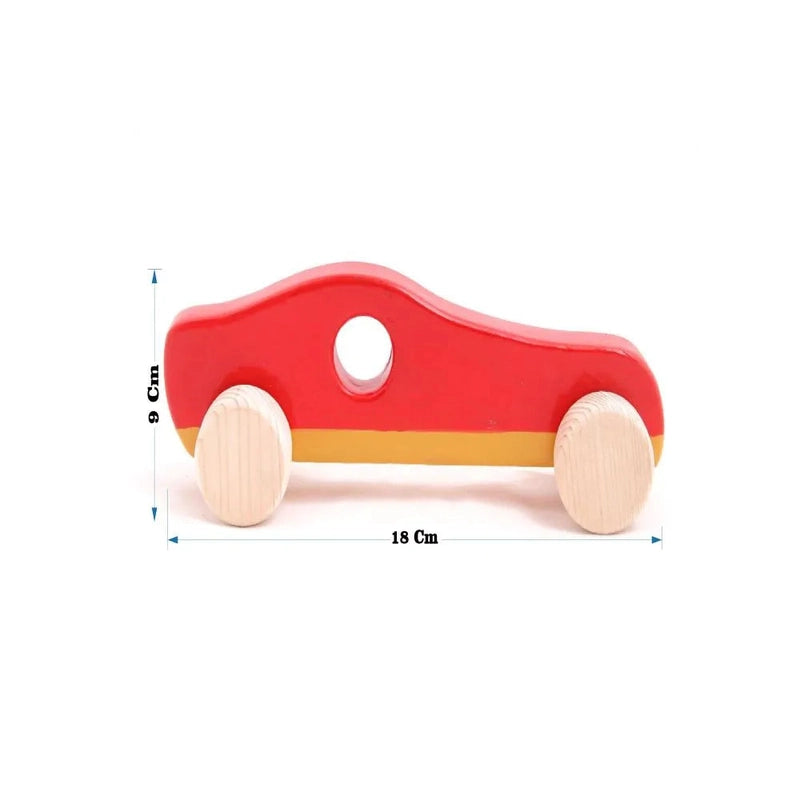 Wooden Push Toy  Sports Car for Kids - Large Size