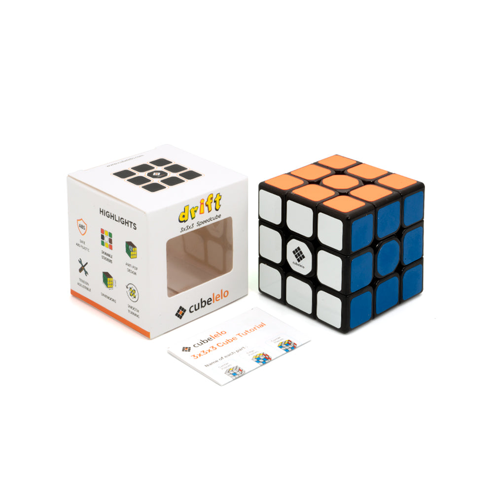 Drift 3x3 Black Speedcube | Magic Speedy Stress Buster Puzzle (6 Years till Grown Ups) | Multicolor