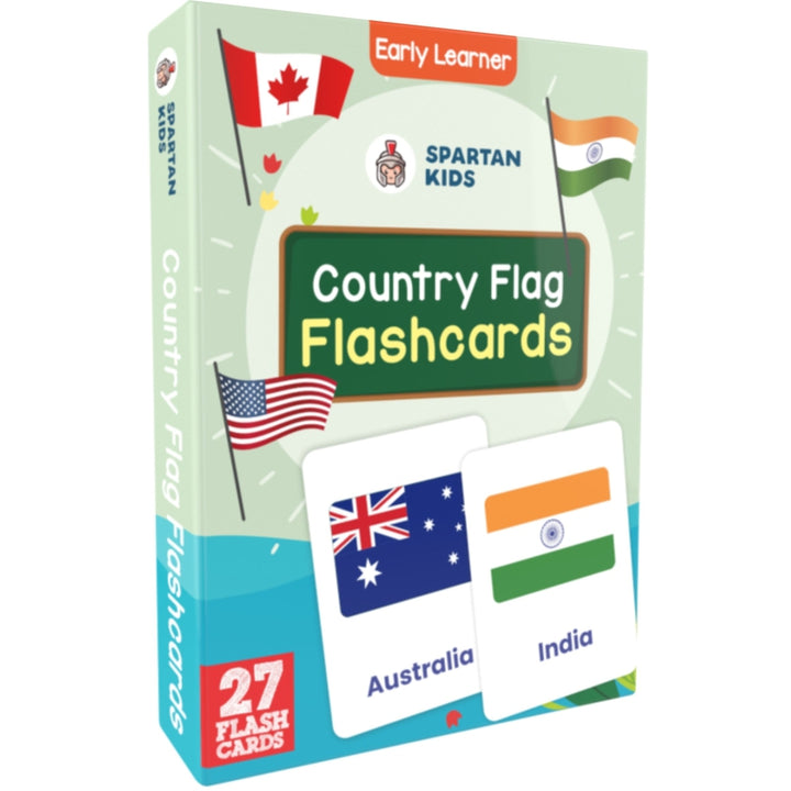 Country Flag Flash Cards (27 Early Learning Flash Cards For Kids)  - Version 1