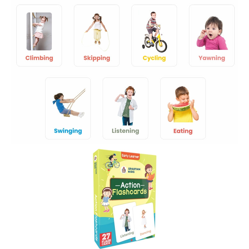 Action Flash Cards (27 Early Learning Flash Cards For Kids)