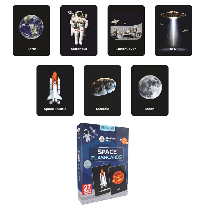 Space Flash Cards (27 Early Learning Flash Cards For Kids)