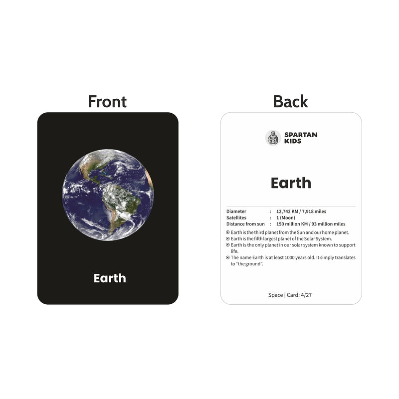 Space Flash Cards (27 Early Learning Flash Cards For Kids)