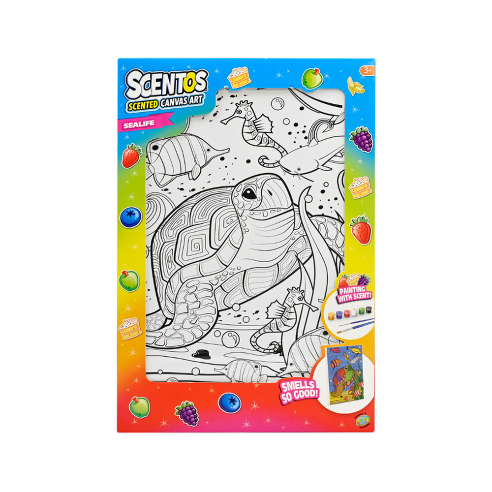 Scentos Sea Life Theme Canvas Art with Paints & Brush (3-10 Years)