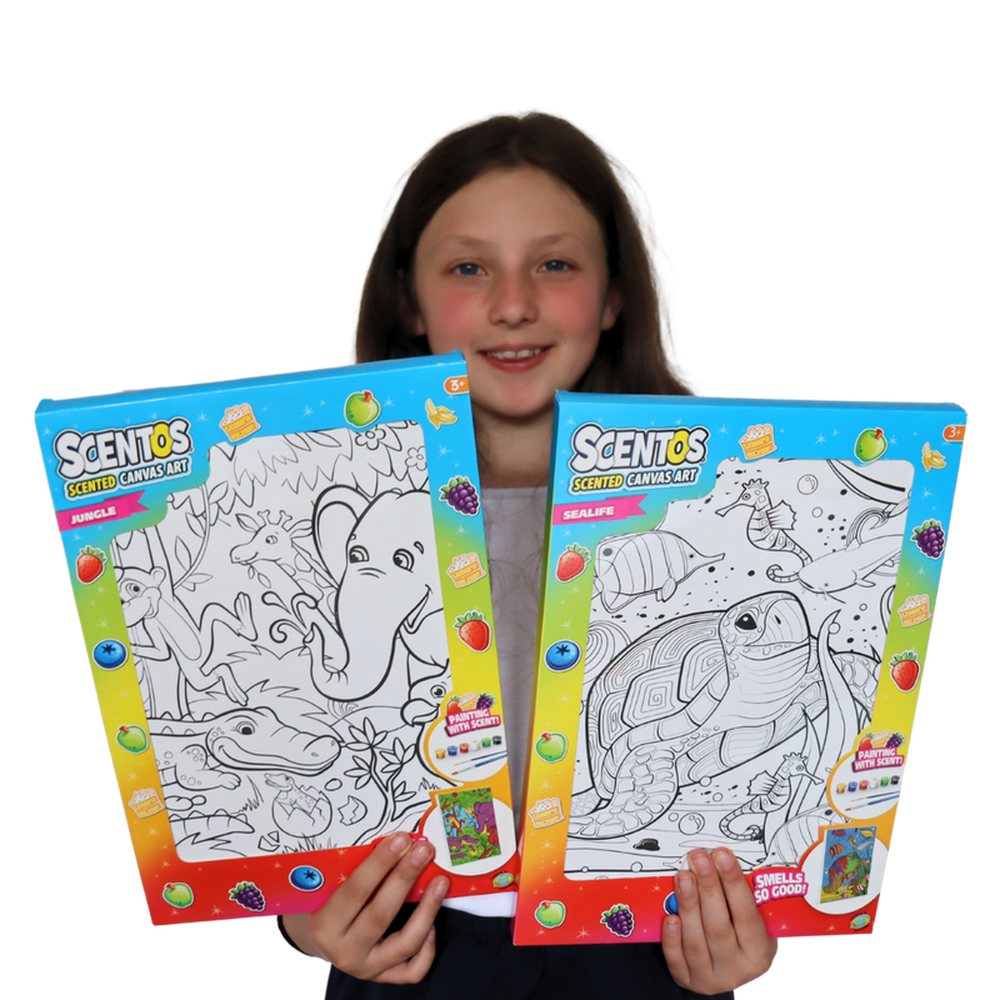 Scentos Sea Life Theme Canvas Art with Paints & Brush (3-10 Years)