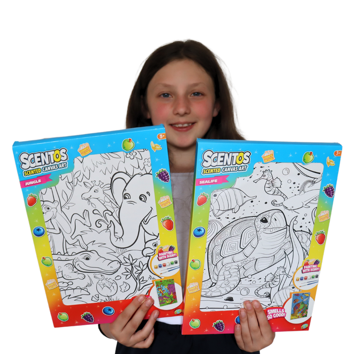 Scentos Sea Life Theme Canvas Art with Paints & Brush (3-10 Years)