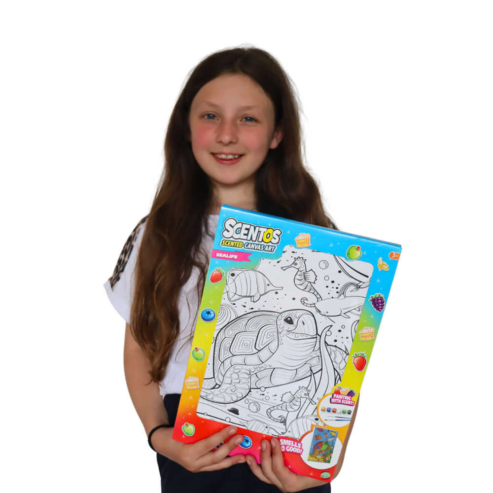 Scentos Sea Life Theme Canvas Art with Paints & Brush (3-10 Years)
