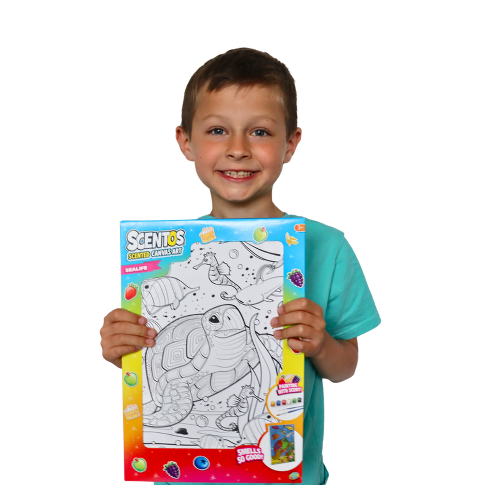 Scentos Sea Life Theme Canvas Art with Paints & Brush (3-10 Years)