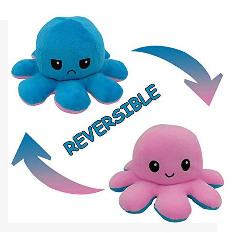 9Reversible Octopus Soft Toy (Blue Pink)