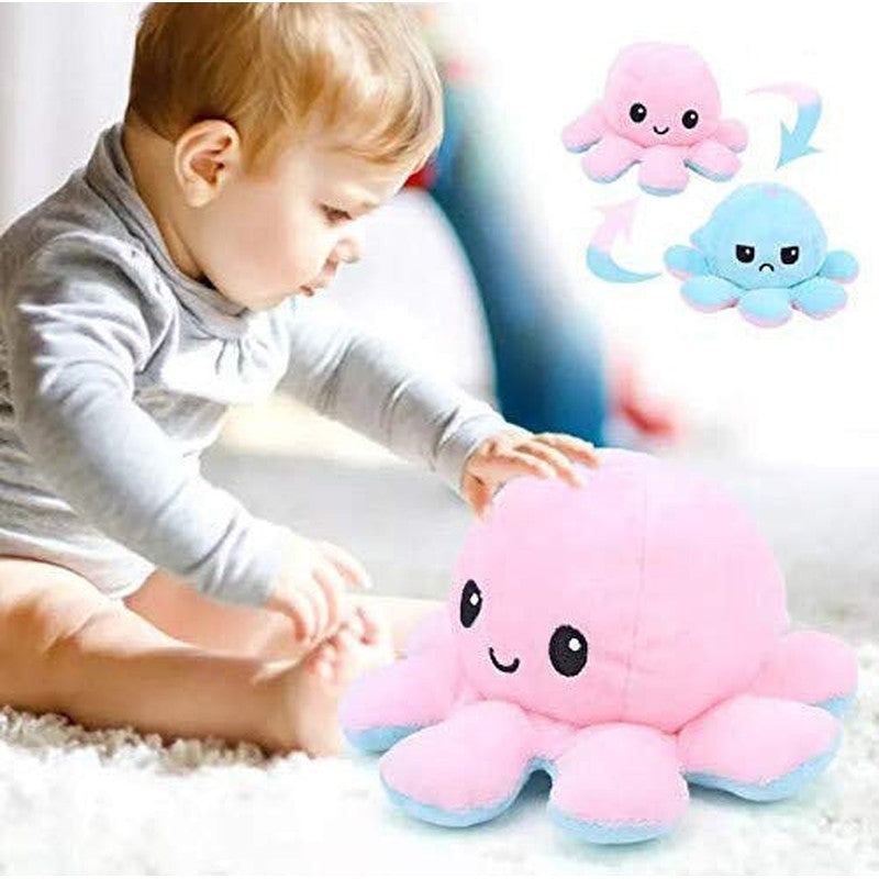 9Reversible Octopus Soft Toy (Blue Pink)