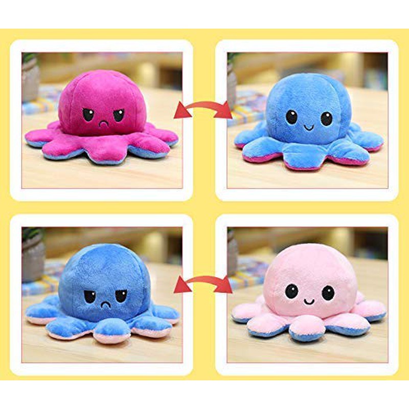 9Reversible Octopus Soft Toy (Blue Pink)