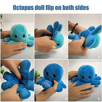 9Reversible Octopus Soft Toy (Blue Pink)