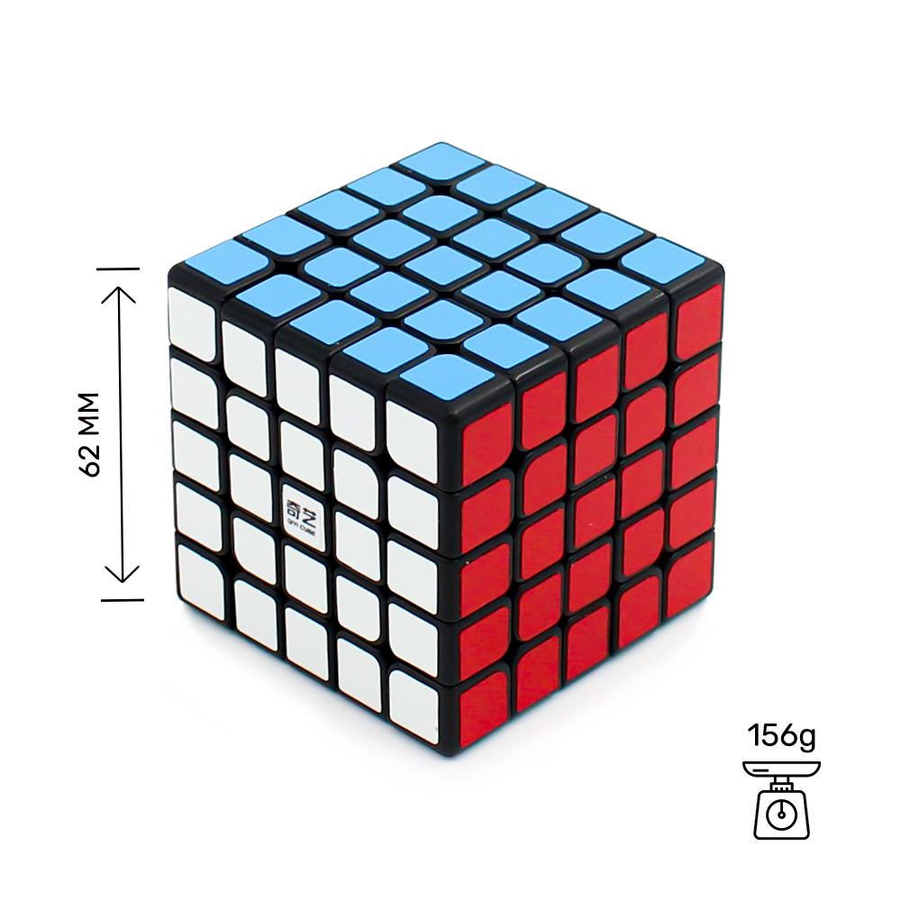 QiYi QiZheng 5x5 Black High Speed Cube Puzzle for Kids & Adults High Stability Magic Speedy Brainstorming Puzzle Cube (Multicolor)