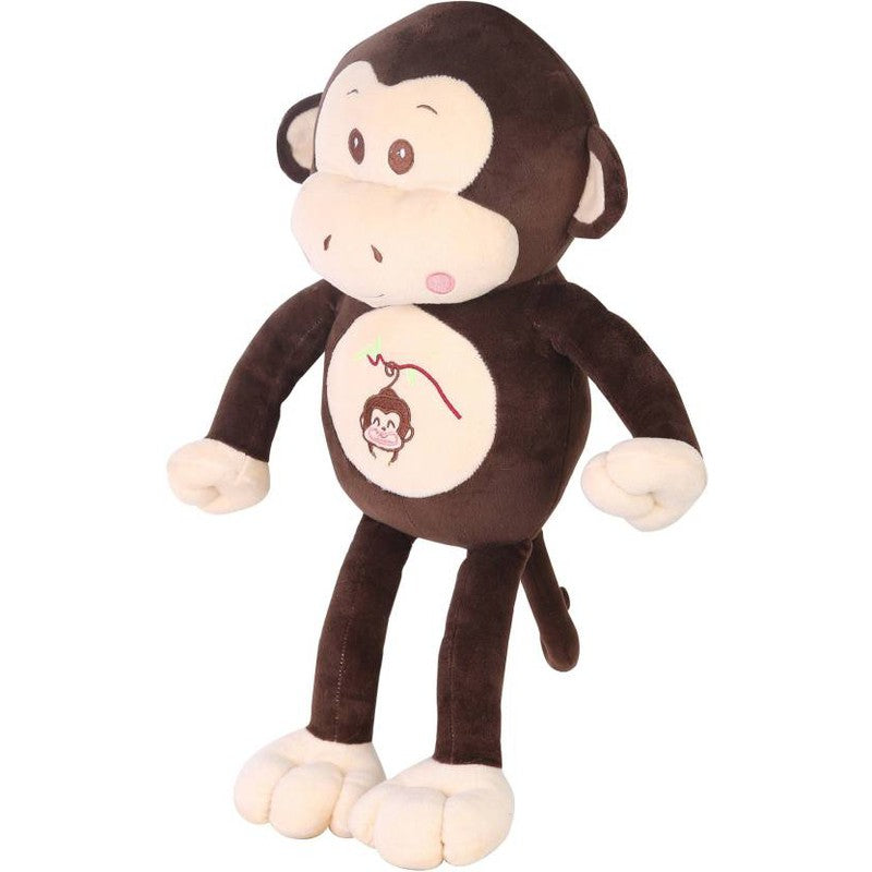 Plush Monkey Shaped Soft Toy Cum Pillow (Brown)