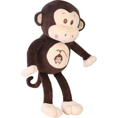 Plush Monkey Shaped Soft Toy Cum Pillow (Brown)