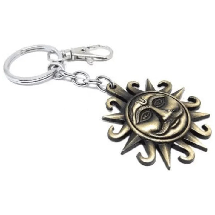 Sun face Metallic Keyring