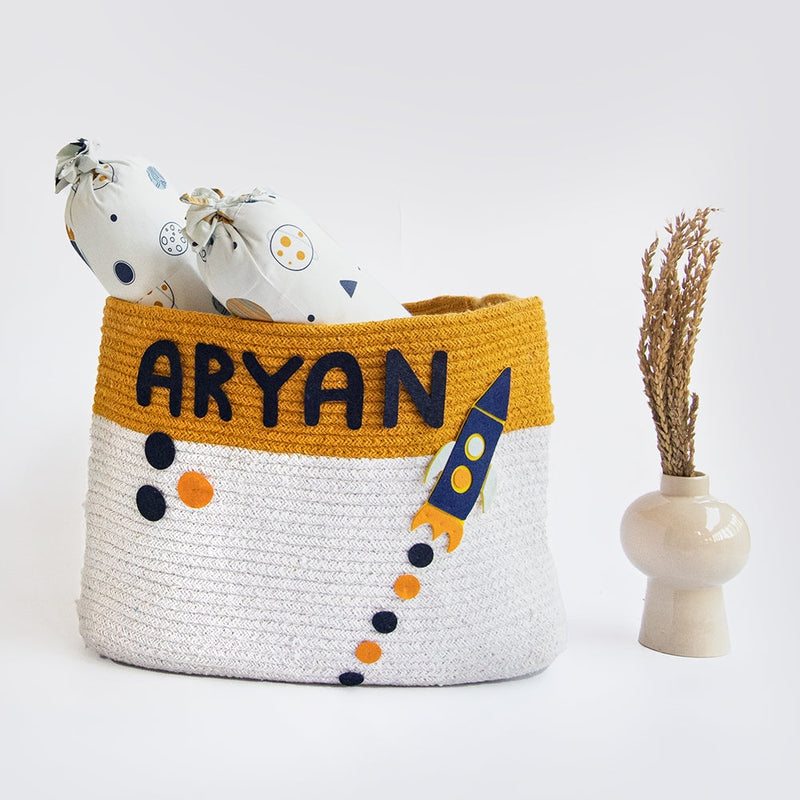 Personalised Child Of The Universe- Cotton Rope Baskets (Set Of 2) - COD Not Available