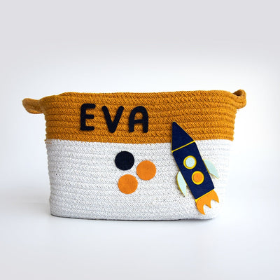 Personalised Child Of The Universe- Cotton Rope Basket (Medium) - COD Not Available