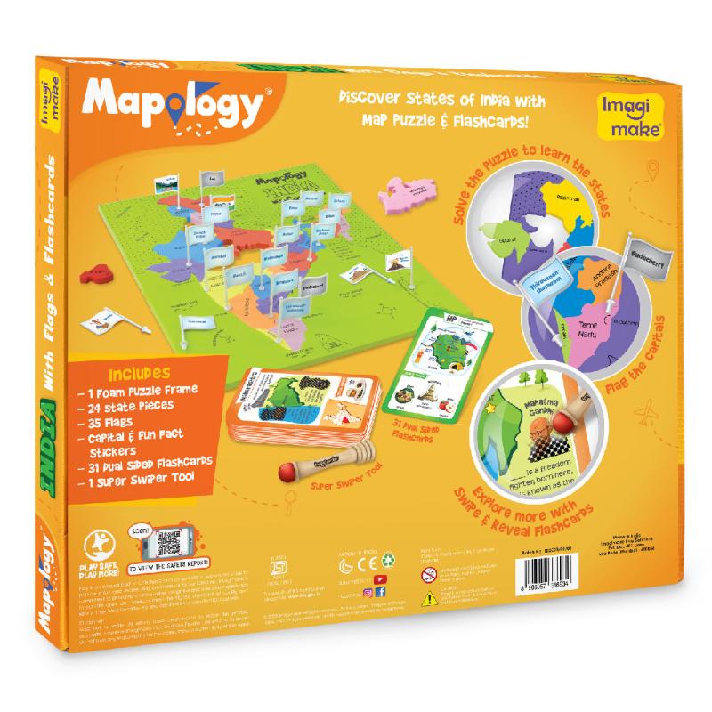 Mapology India with Capitals Flashcards & Puzzles