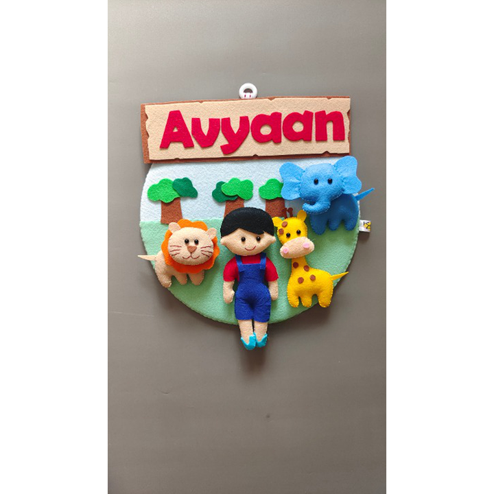 Personalized Animal Theme Name Hanging - 10 inch (COD Not Available)