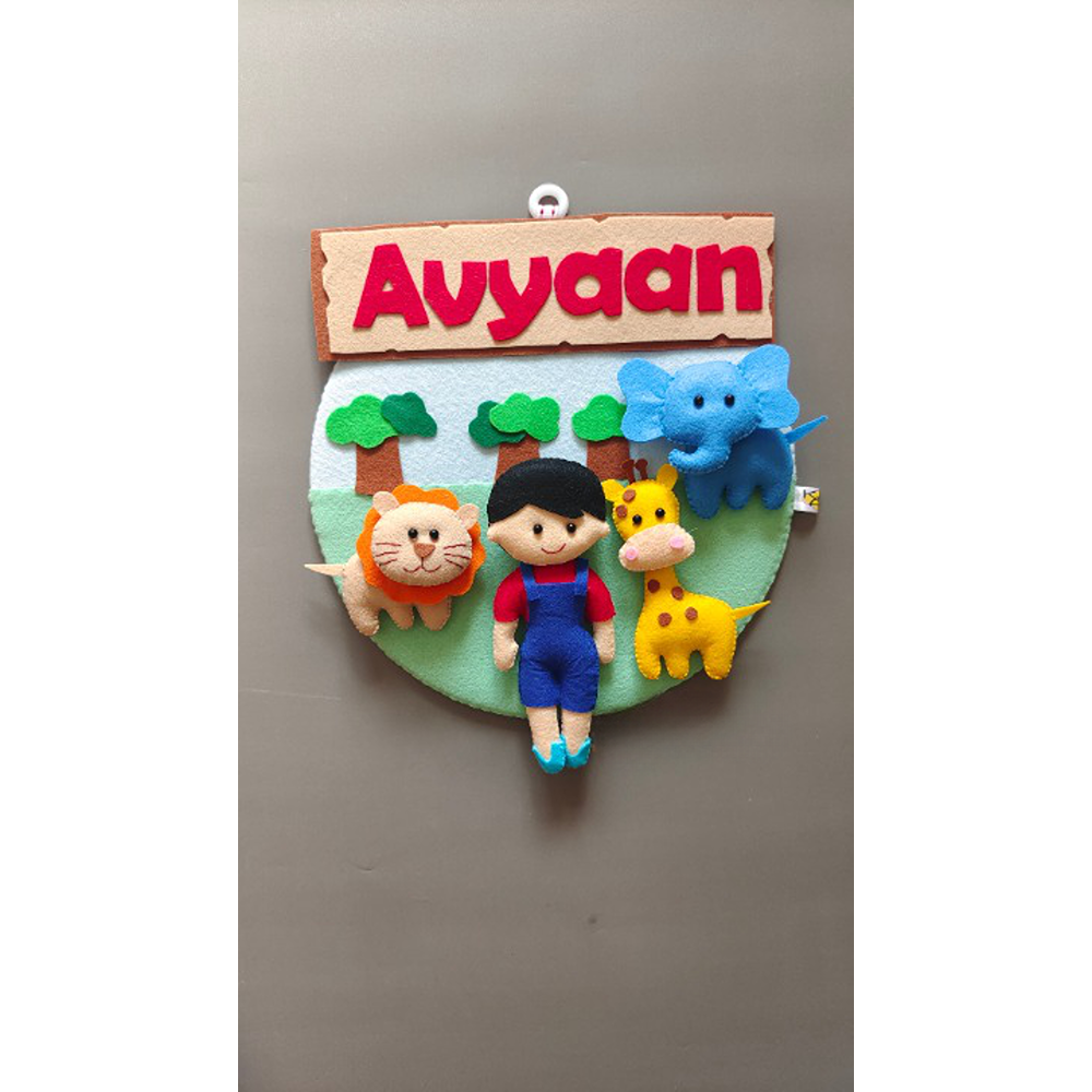 Personalized Animal Theme Name Hanging - 10 inch (COD Not Available)