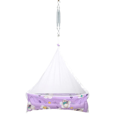 Cruze Baby Swing Cradle with Hanging Spring (Purple)