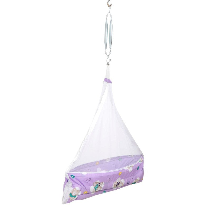 Cruze Baby Swing Cradle with Hanging Spring (Purple)