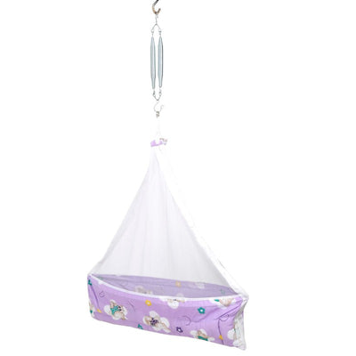 Cruze Baby Swing Cradle with Hanging Spring (Purple)