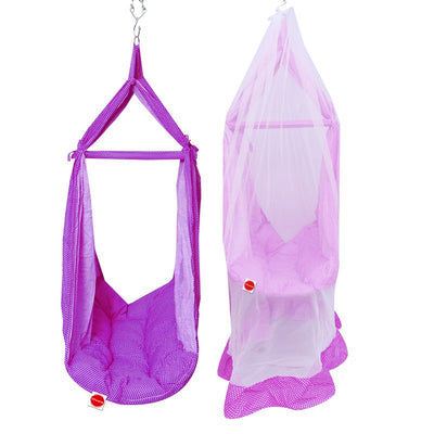 Infant Baby Swing Cradle with Mosquito net Spring and Metal Window Cradle Hanger