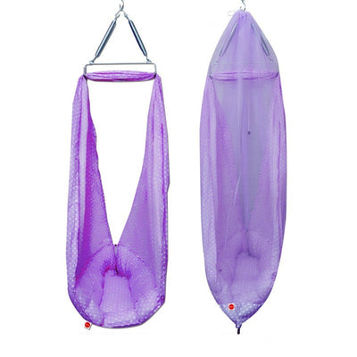 Baby Swing Cradle with Mosquito Net Spring and Metal Window Cradle Hanger (Purple)
