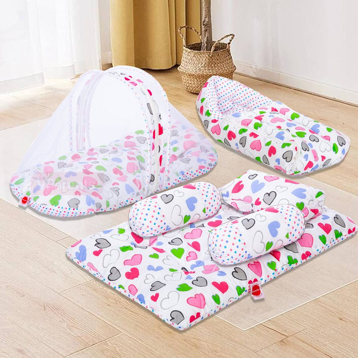 Daisy Baby 4 Piece Bedding Set with Pillow and Bolsters Sleeping Bag and Bedding Set Combo