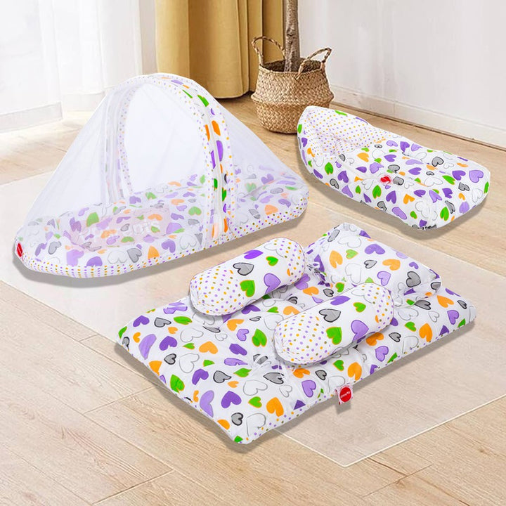 Daisy Baby 4 Piece Bedding Set with Pillow and Bolsters Sleeping Bag and Bedding Set Combo