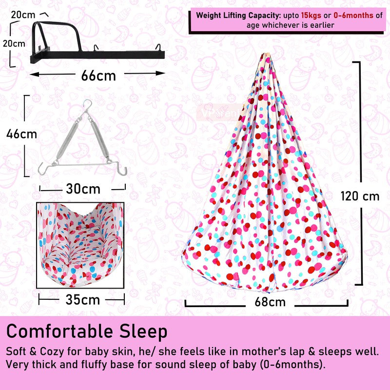 Preemie Baby Swing Cradle with Mosquito Net Spring and Metal Window Cradle Hanger