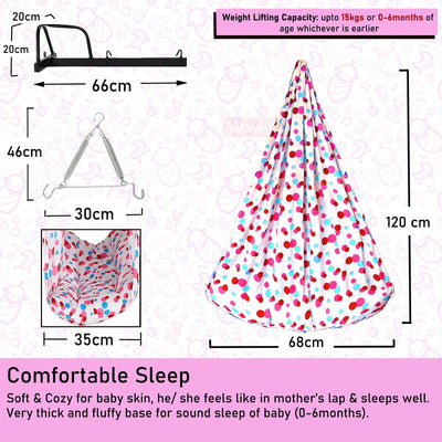 Preemie Baby Swing Cradle with Mosquito Net Spring and Metal Window Cradle Hanger