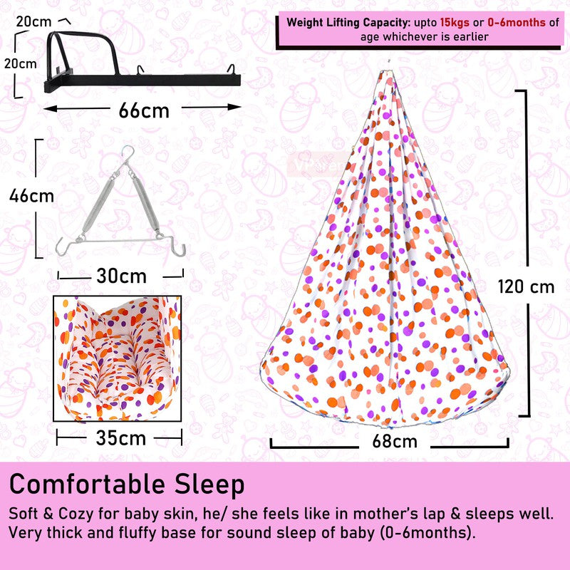 Preemie Baby Swing Cradle with Mosquito Net Spring and Metal Window Cradle Hanger