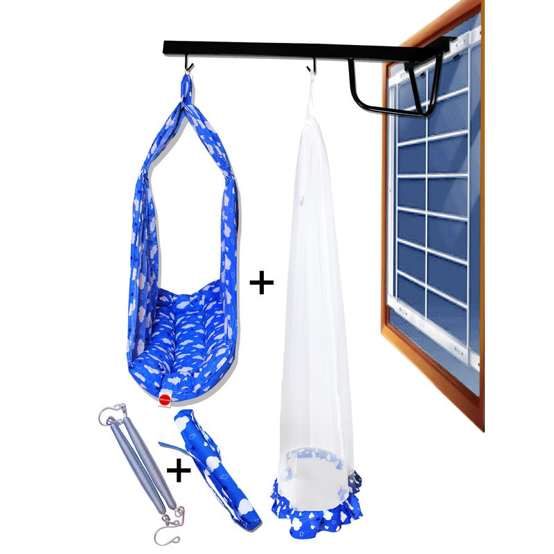 Sunny Baby Swing Cradle with Mosquito net Spring and Metal Window Cradle Hanger