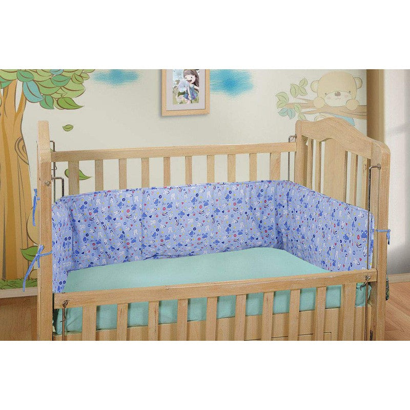 Baby Crib Bedding Bumper Bunny Print (Blue)